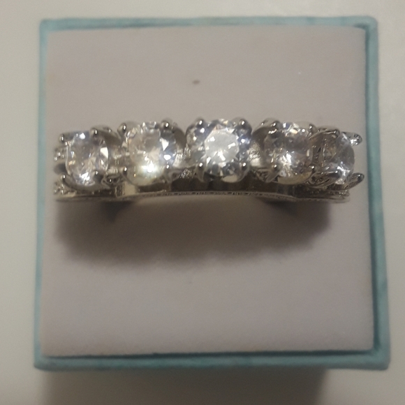 White sapphire ring size 7 925 Silver, new - Picture 1 of 6